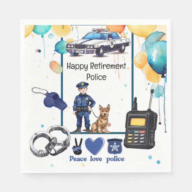 Police Retirement Napkin (Front)