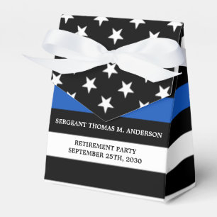 Police Retirement Party Personalise Thin Blue Line Favour Box