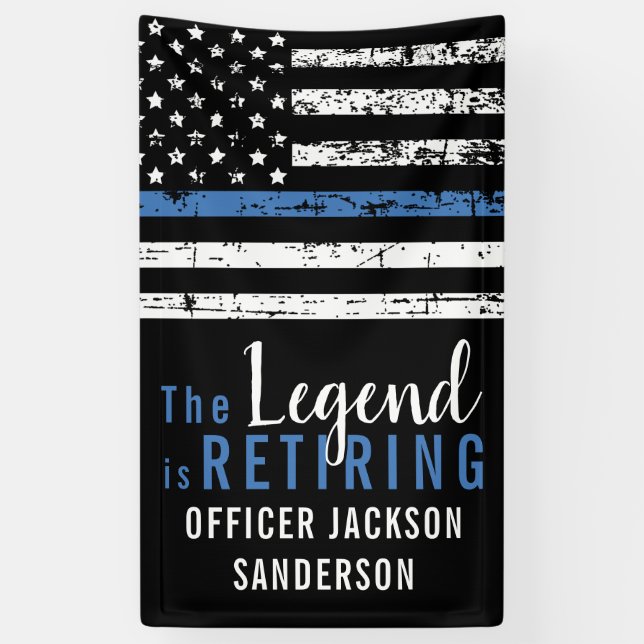Police Retirement Party Retiring Law Enforcement Banner (Vertical)