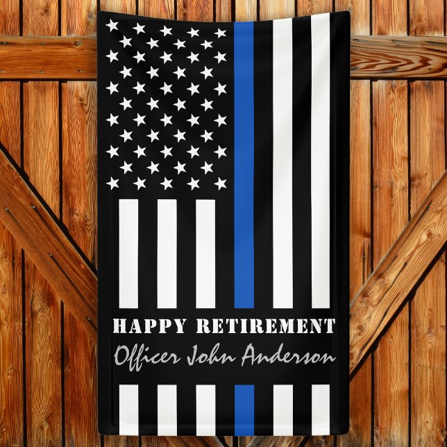 Police Retirement Party Thin Blue Line  Banner (Creator Uploaded)