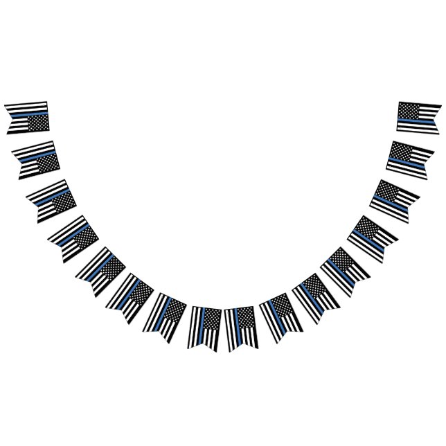 Police Retirement Party Thin Blue Line Bunting (All)