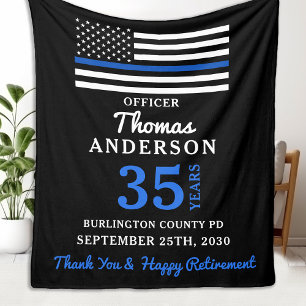 Police Retirement Personalised Law Enforcement Fleece Blanket