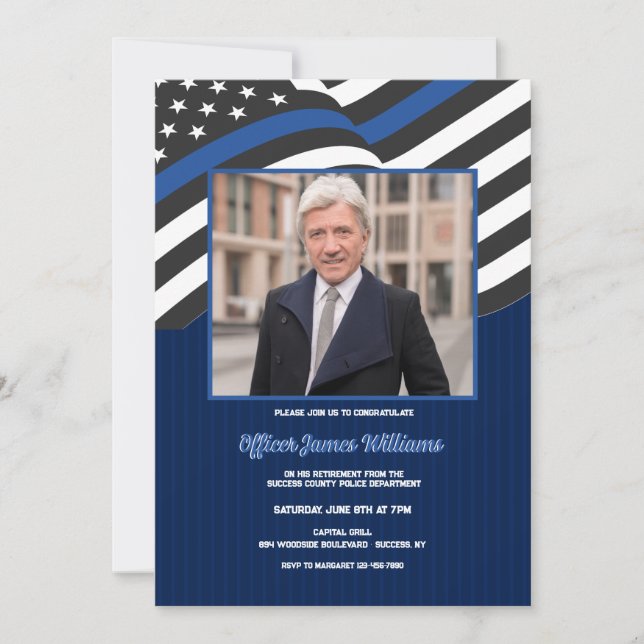 Police Retirement Photo Party Invitation (Front)