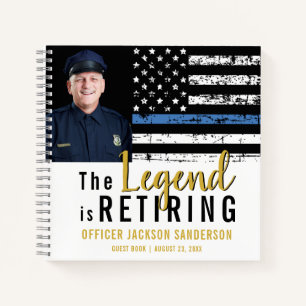 Police Retirement Photo Thin Blue Line Guest Book