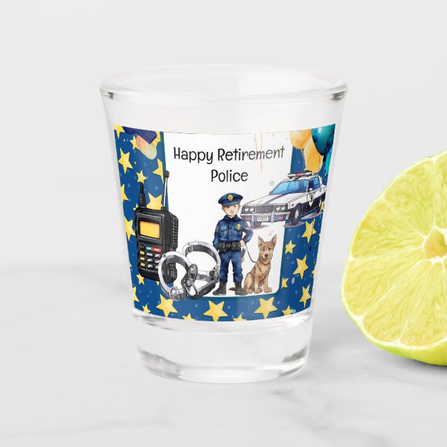 Police Retirement Shot Glass (Front)