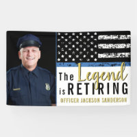 Police Retirement Thin Blue Line Flag Photo