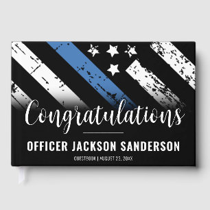 Police Retirement Thin Blue Line Law Enforcement Guest Book
