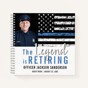 Police Retirement Thin Blue Line Photo Guest Book