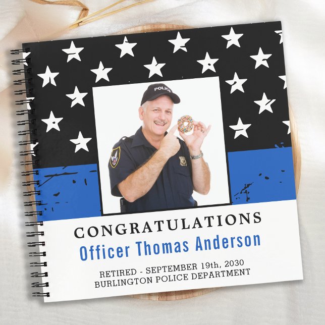 Police Retirement Thin Blue Line Photo Guest Book (Creator Uploaded)