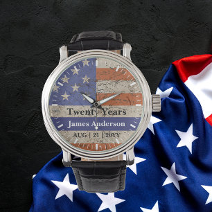 Police Retirement Watch Thin Blue Line US Flag