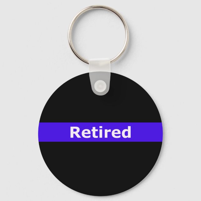 Police Retirted Thin Blue Line Key Ring (Front)