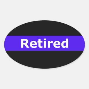 Police Retirted Thin Blue Line Oval Sticker