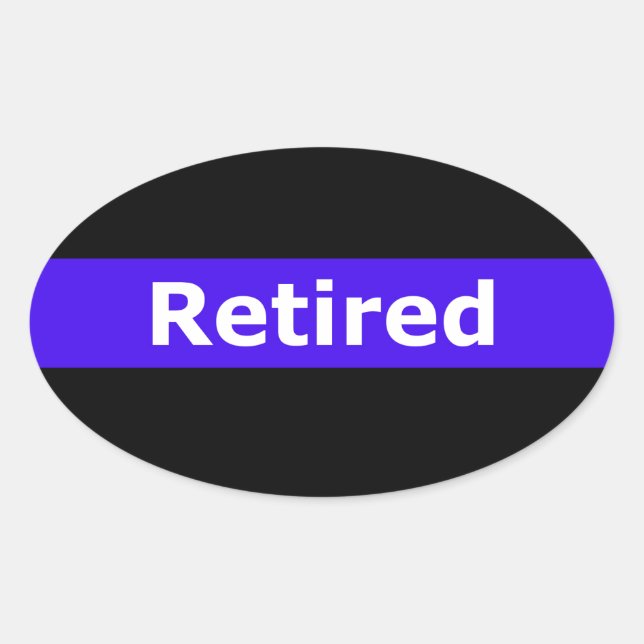 Police Retirted Thin Blue Line Oval Sticker (Front)