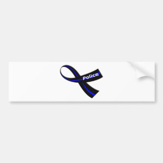 Police Ribbon Bumper Sticker