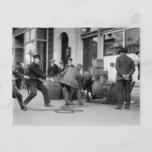 Police Seizing Bootleg Liquor, 1923 Postcard
