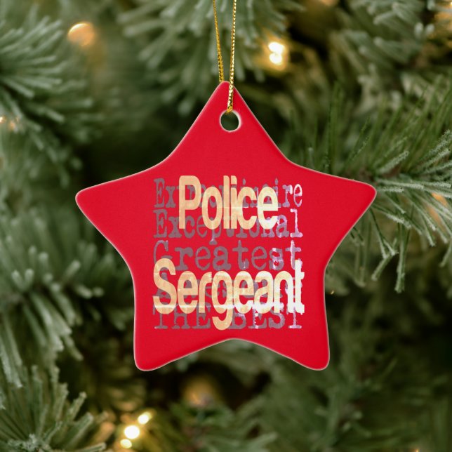 Police Sergeant Extraordinaire Ceramic Tree Decoration (Tree)