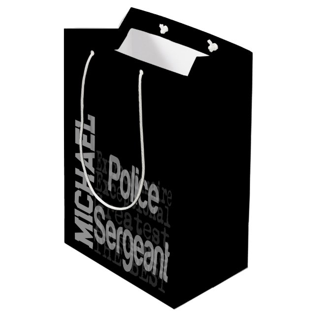 Police Sergeant Extraordinaire CUSTOM Medium Gift Bag (Back Angled)