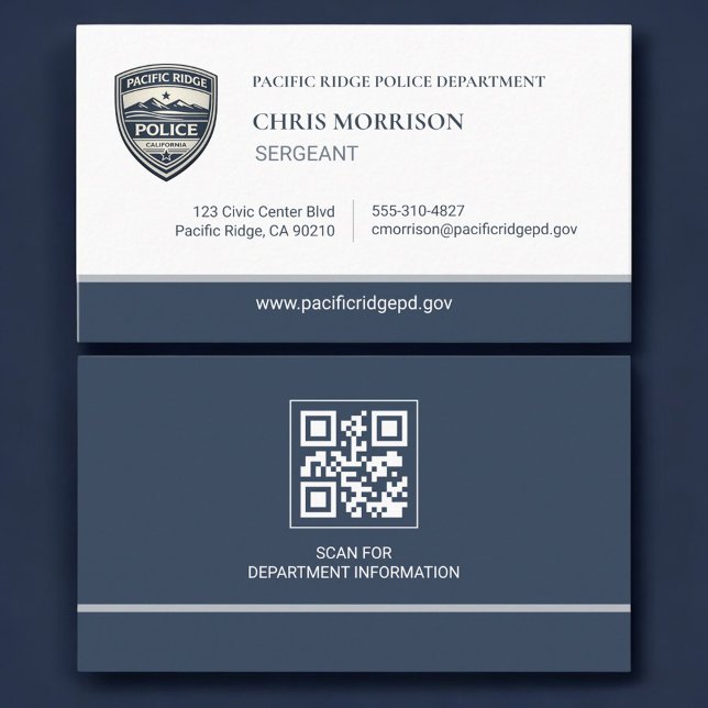 Police Sergeant QR Code Logo Business Card (Creator Uploaded)