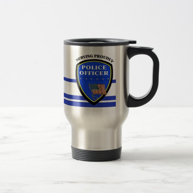Police Serving Proudly Travel Mug (Right)