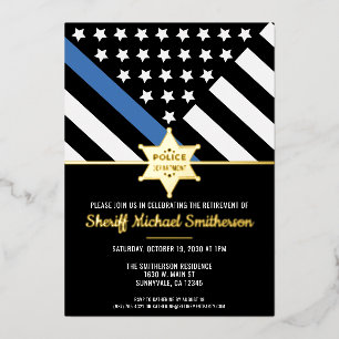 Police Sheriff Retirement Thin Blue Line Flag