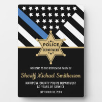 Police Sheriff Retirement Thin Blue Line Welcome