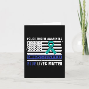 Police Suicide Awareness Blue Lives Law Enforcemen Card