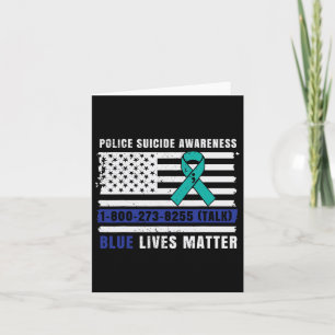 Police Suicide Awareness Blue Lives Law Enforcemen Card