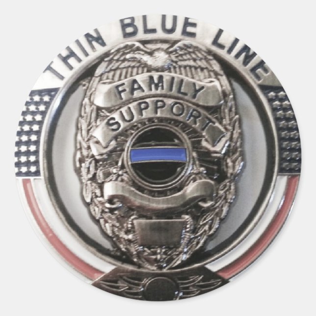 Police Support Classic Round Sticker (Front)