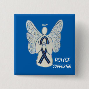 Police Supporter Angel Awareness Ribbon Pins