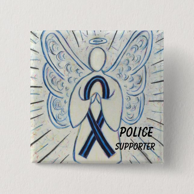 Police Supporter Angel Awareness Ribbon Pins (Front)