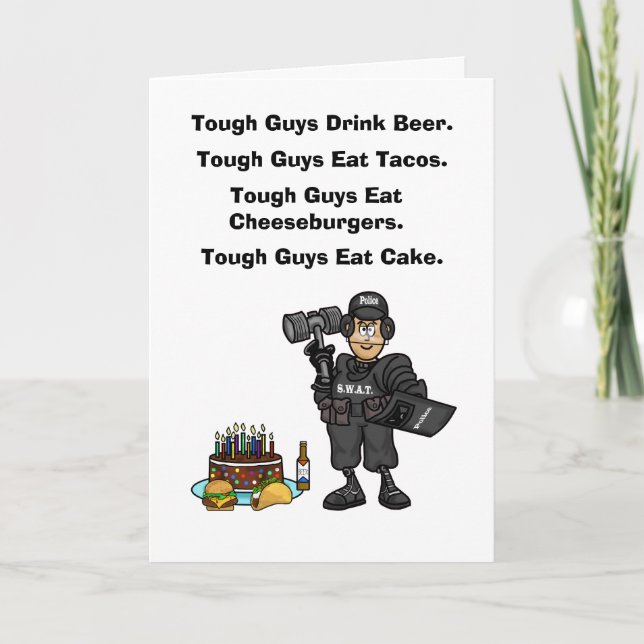 Police SWAT Officer Funny Birthday Card (Front)