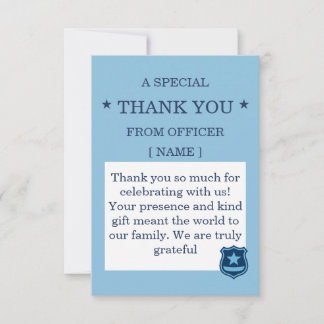 Police Thank You Card