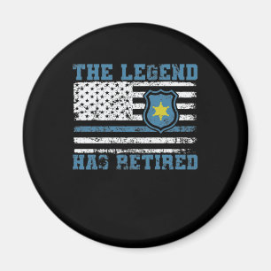Police The Legend Has Retired Flag Magnet