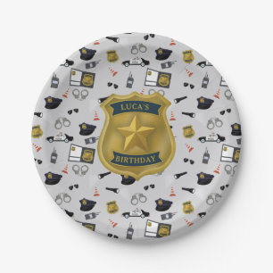 Police Themed Policeman Cop Birthday Paper Plate