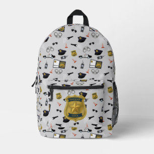 Police Themed Policeman Cop Officer Name Printed Backpack