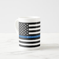Police Thin Blue Line American Flag Monogrammed