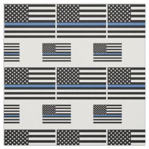 Police Thin Blue Line American Flag Officer Fabric