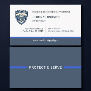 Police Thin Blue Line Custom Logo Business Card
