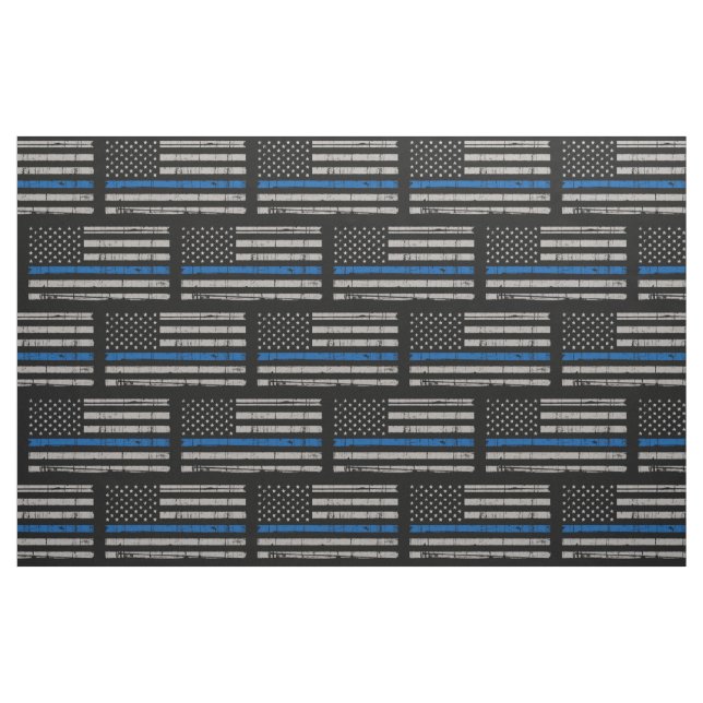 Police Thin Blue Line Fabric (Fat Quarter)