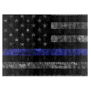 Police Thin Blue Line Flag Cutting Board