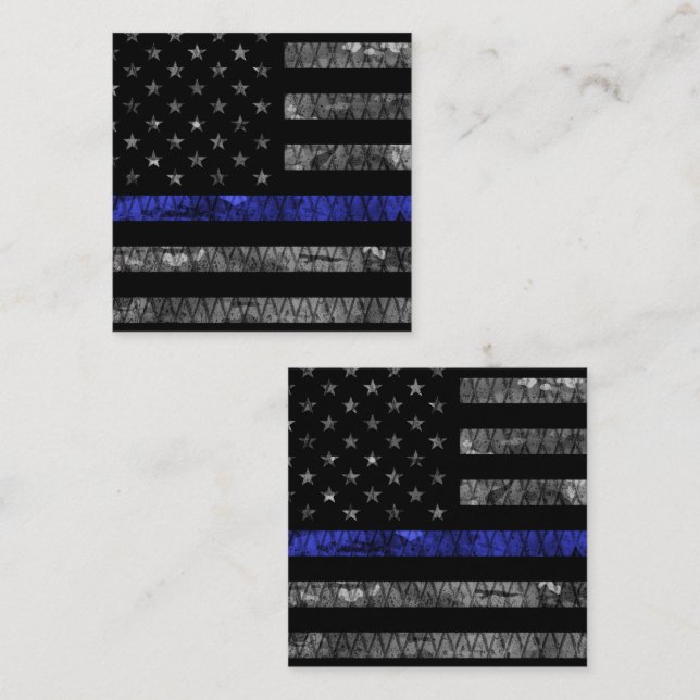 Police Thin Blue Line Flag Discount Card (Front/Back)