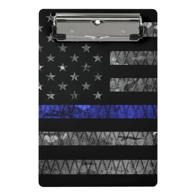 Police Thin Blue Line Flag Mini Clipboard (Front)