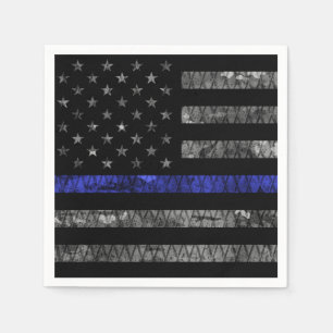 Police Thin Blue Line Flag Napkin