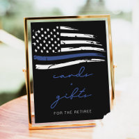 Police Thin Blue Line Flag Retiree Cards + Gifts