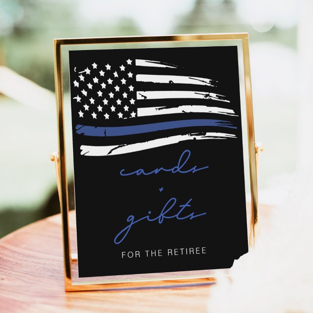 Police Thin Blue Line Flag Retiree Cards + Gifts Poster (Creator Uploaded)