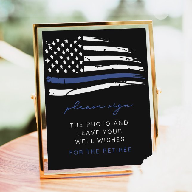 Police Thin Blue Line Flag Retiree Guestbook (Creator Uploaded)