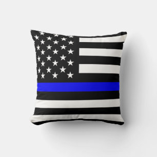 police thin blue line flag usa united states ameri cushion