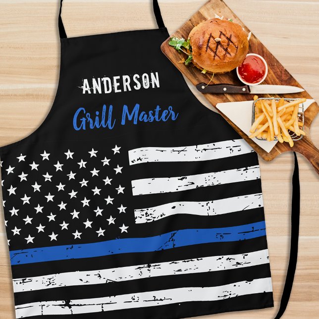 Police Thin Blue Line Grill Master BBQ Apron (Creator Uploaded)