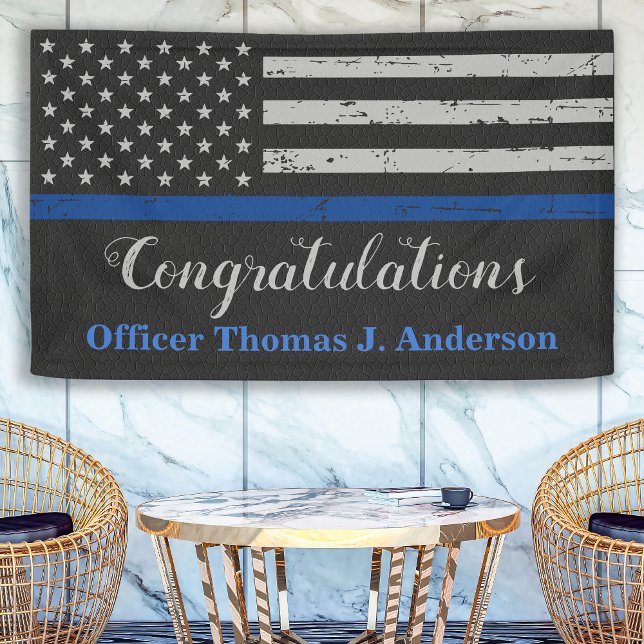 Police Thin Blue Line Law Enforcement Graduation Banner (Creator Uploaded)
