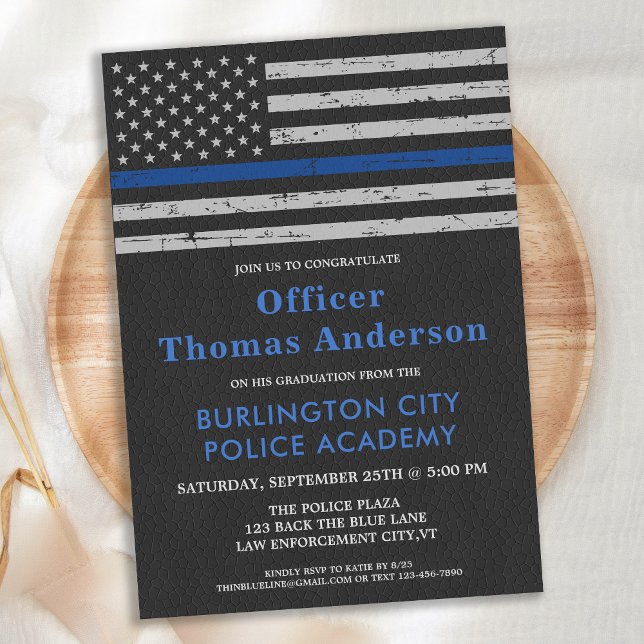 Police Thin Blue Line Law Enforcement Graduation I Invitation (Creator Uploaded)
